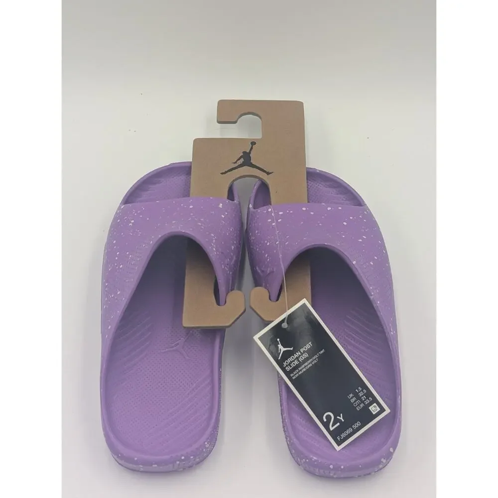 Nike Air Jordan Post Slides Sandals GS Big Kids Size 2Y Purple FJ6069-500 NWT
